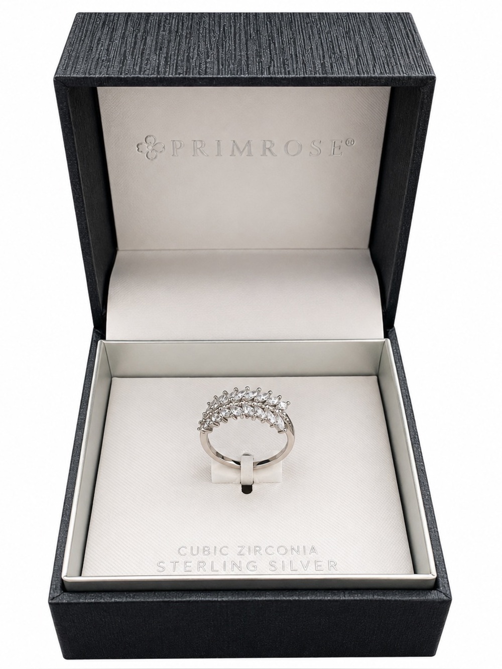 PRIMROSE 925 Sterling Silver Cubic Zirconia Baguette Ring Size 9 NWT